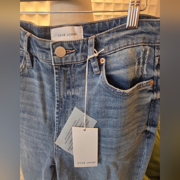 NWT Dear John Paris Bootcut Distressed Denim Jeans, Costa Blue, Size 27 - Picture 4 of 12